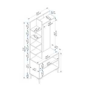 Flurgarderobe Lefteris Braun - Grau - Holzwerkstoff - 75 x 183 x 33 cm