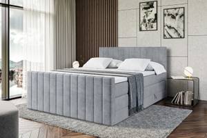 Boxspringbett EDITA-Z KING Hellgrau - Breite: 120 cm