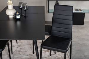 Essgruppe Silar 12 (5-teilig) Schwarz - Massivholz - 90 x 76 x 120 cm