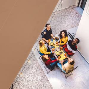 Voile d'ombrage rectangle marron café Marron - Métal - Textile - 350 x 1 x 250 cm