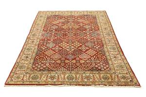 Orientteppich - 208x134cm Rot - Naturfaser - 134 x 2 x 208 cm