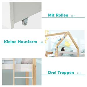 Etagenbett Hemera Ⅴ Weiß - Holzwerkstoff - Metall - Massivholz - Holzart/Dekor - 97 x 205 x 206 cm