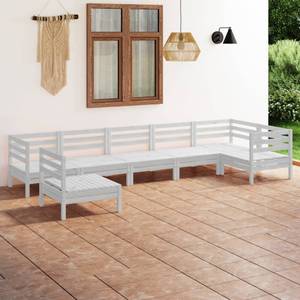 Mobilier de jardin Blanc - Bois massif - Bois/Imitation - 64 x 63 x 64 cm