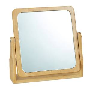 Miroir maquillage en bambou Marron - Argenté - Bambou - Verre - 27 x 27 x 7 cm