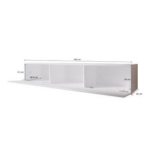 Lowboard Zibo 160cm weiß mit Metallfüßen Weiß - Holzwerkstoff - 160 x 46 x 40 cm