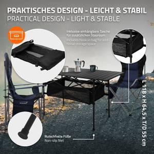 Campingtisch aus Aluminium Schwarz