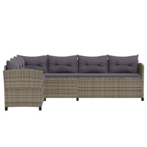 Garten-Lounge-Set Grau - Polyrattan - 70 x 71 x 233 cm