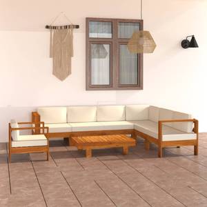 Garten-Lounge-Set (8-teilig) 3006534-8 Weiß - Massivholz - Holzart/Dekor - 60 x 25 x 100 cm