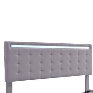 Polsterbett mit LED Nesoi Ⅳ Grau - Breite: 151 cm