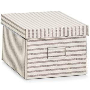 Aufbewahrungsbox Stripes, Pappe, Beige Beige - Papier - 28 x 15 x 21 cm