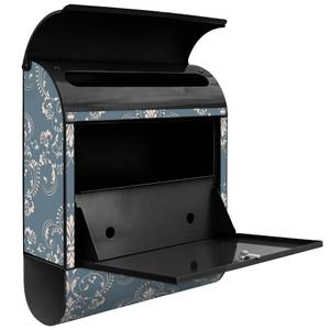 Briefkasten Stahl Royal Creme Blau Schwarz - Metall - 38 x 46 x 13 cm