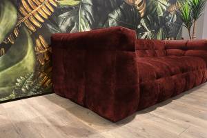 Sofa ROSARIO Velvet Bordeaux - Breite: 282 cm