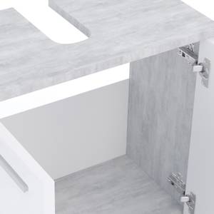 Waschtischunterschrank Kiko Weiß/Beton Beton Dekor - Weiß