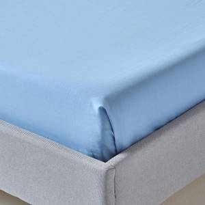 Bettlaken ohne Gummizug Fadendichte 200 Hellblau - 178 x 255 cm