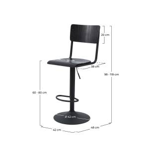 Tabouret de bar Clem (Lot de 2) Noir