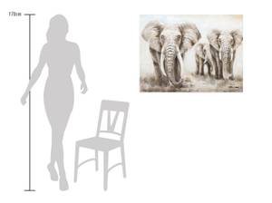 Acrylbild handgemalt Big Family Grau - Massivholz - Textil - 100 x 75 x 4 cm
