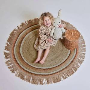 Teppich Jute Tess Beige - Naturfaser - 110 x 1 x 110 cm