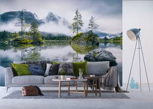 Fototapete Berglandschaft Grau - Naturfaser - Textil - 375 x 270 x 270 cm