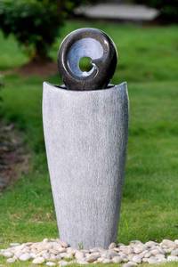Led Gartenbrunnen FoGlobo Grau - Kunststoff - 31 x 90 x 35 cm
