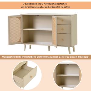 Sideboard Kommode Coeus Ⅳ Braun - Holzwerkstoff - Metall - Polyrattan - 40 x 83 x 120 cm