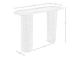 Konsole oval Nussbaum Halbspitze Braun - Holzwerkstoff - 120 x 76 x 40 cm