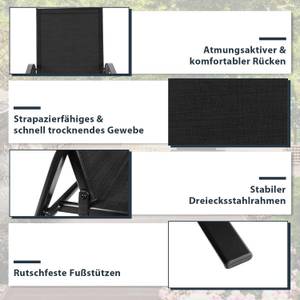 Gartenstühle TI85852PW-4DE (2er Set) Schwarz - Metall - 56 x 91 x 68 cm