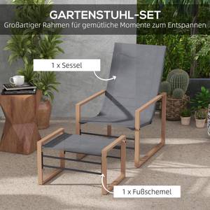 Gartenstuhl-Set 84G-202V00BN Grau - Metall - 88 x 95 x 66 cm