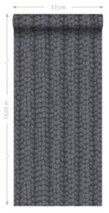 Tapete grob gestricktes Muster 7087 Schwarz