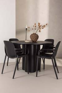 Essgruppe Olivia 33 (5-teilig) Schwarz - Massivholz - 110 x 75 x 110 cm