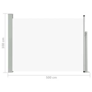Ausziehbare Seitenmarkise Weiß - Textil - 500 x 100 x 1 cm