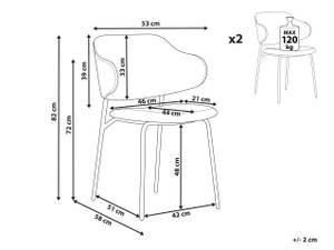 Esszimmerstuhl KENAI 2er Set Schwarz - Dunkelgrün - Grün