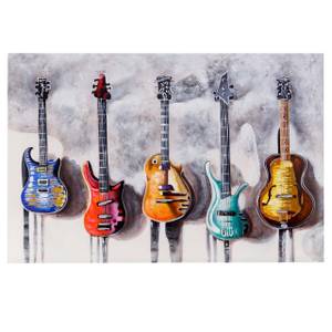 Ölgemälde Gitarren handgemalt Textil - 120 x 80 x 3 cm