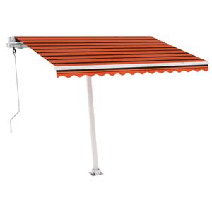 Auvent rétractable 3006546-2 Marron - Orange - Métal - 250 x 250 x 350 cm