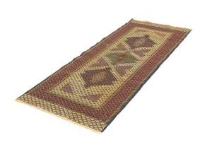 Kelim Afghan - 201x82cm Beige - Naturfaser - 82 x 1 x 201 cm