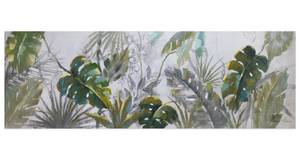 Tableau peint à la main Wildlife Vert - Bois massif - Textile - 150 x 50 x 4 cm