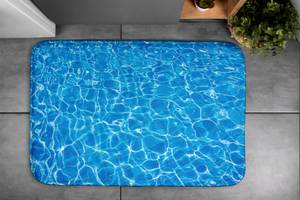 Badteppich Wasserwellen Blau - Textil - 75 x 45 x 75 cm