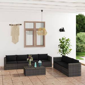 Garten-Sofa-Set (8-teilig) 3059494 Grau - Metall - Polyrattan - 68 x 63 x 72 cm