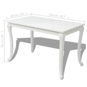 Table de salle à manger laquée Blanc - Bois manufacturé - 66 x 76 x 116 cm