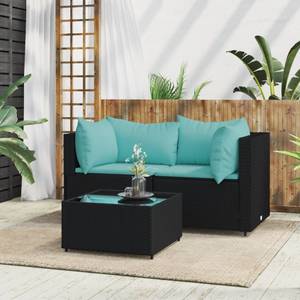 Garten-Lounge-Set 3029629-5 (3-teilig) Schwarz - Blau