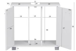 Waschbeckenunterschrank eckig ARNOLFO Weiß - Holzwerkstoff - 30 x 55 x 60 cm