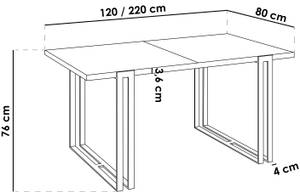 Esstisch Marina Beton Dekor - 80 x 120 cm