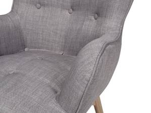 Fauteuil VEJLE Gris - Gris lumineux - Chêne clair - Textile