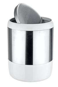 Kosmetikeimer Loft Edelstahl - Silber / Weiß - 6 Liter