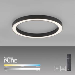 LED Deckenlampe PURE Lines Round Grau - Metall - 50 x 4 x 50 cm