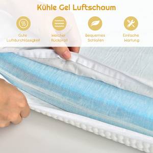 Kühlender Gelschaum Topper Weiß - Textil - 200 x 5 x 140 cm