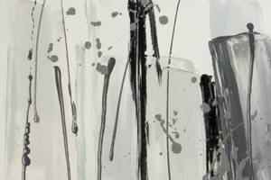Acrylbild handgemalt Fließende Asche Schwarz - Grau - Weiß - Massivholz - Textil - 150 x 50 x 4 cm