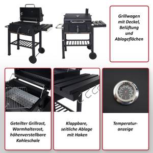 Grillwagen K93 Schwarz - Metall - 100 x 110 x 51 cm