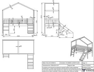 Hausbett Dallas mit Rutsche Kiefer / MDF - Weiß - 90 x 200 cm