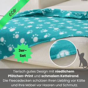 Tierdecke 100% recycelt (3er-Set) Grau - Textil - 70 x 100 x 0 cm