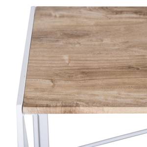 Bureau pliable blanc et bois Beige - En partie en bois massif - 50 x 75 x 100 cm